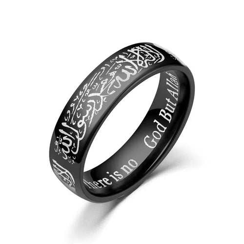 Titanium Steel Rings Quran Messager Muslim Religious Islamic Word
