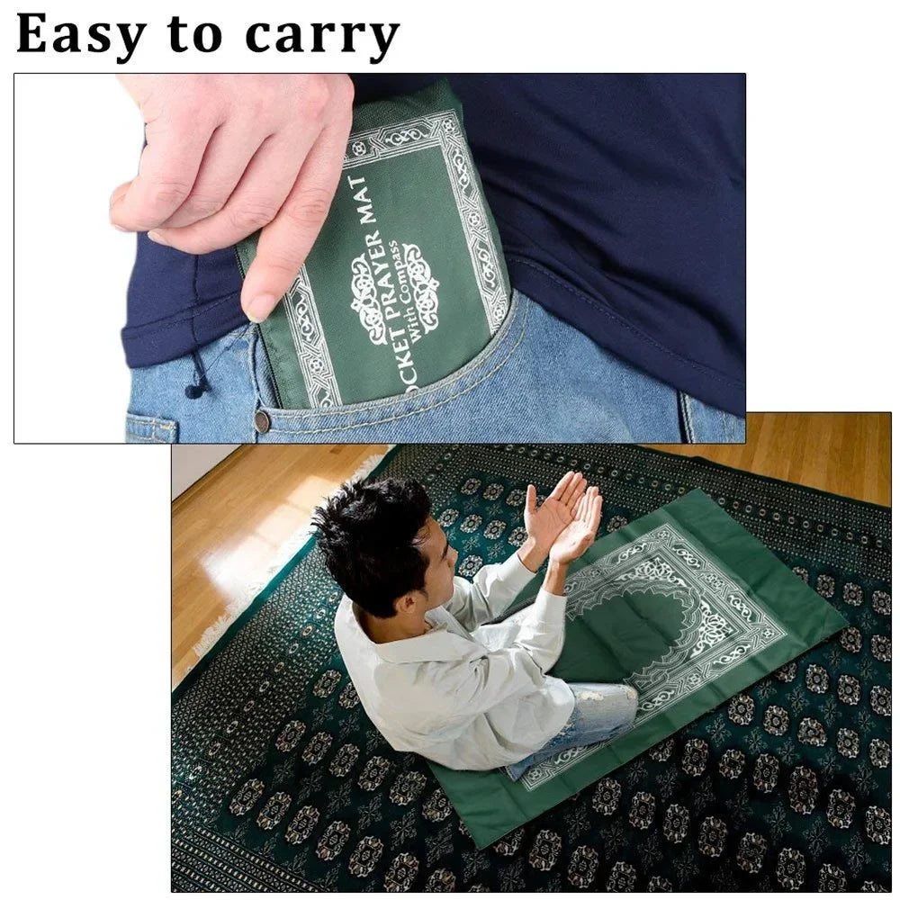 Portable Prayer Pocket Prayer Rug Islamic Gift Muslim Waterproof