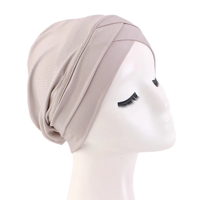 New Women cross muslim hijab inner hat Islamic UnderScarf Arab Wrap
