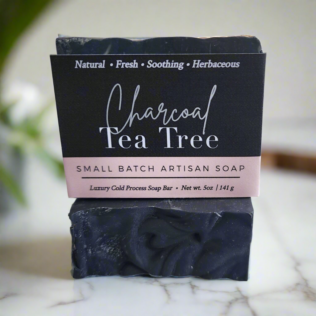 🖤 Charcoal Tea Tree Soap – Detoxifying Handmade Bar