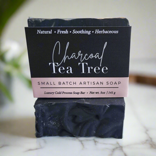 🖤 Charcoal Tea Tree Soap – Detoxifying Handmade Bar