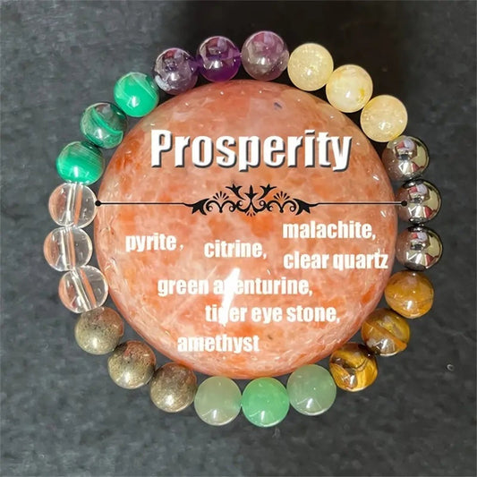 Amethyst Green Dongling Stone Beaded Bracelet – Prosperity & Energy