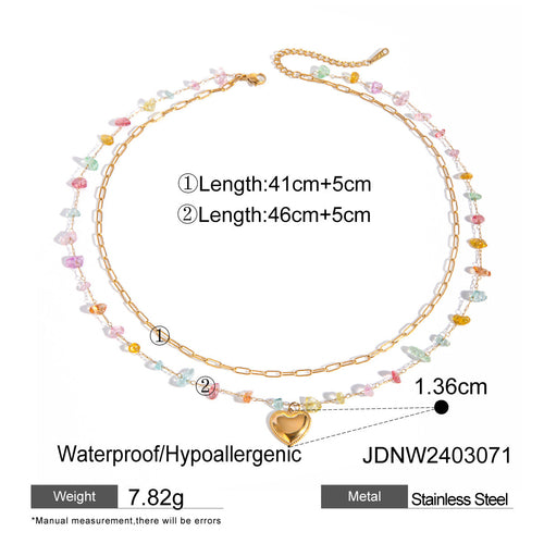 Fashion 18K Gold Stainless Steel Stone Chain Ring