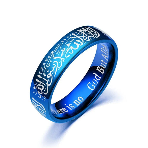 Titanium Steel Rings Quran Messager Muslim Religious Islamic Word