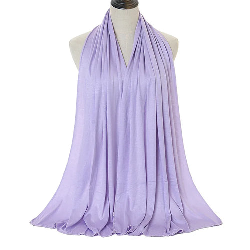 Modal Cotton Jersey Hijab Scarf Long Muslim Shawl Plain Soft Turban