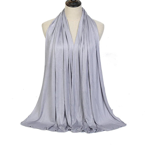 Modal Cotton Jersey Hijab Scarf Long Muslim Shawl Plain Soft Turban