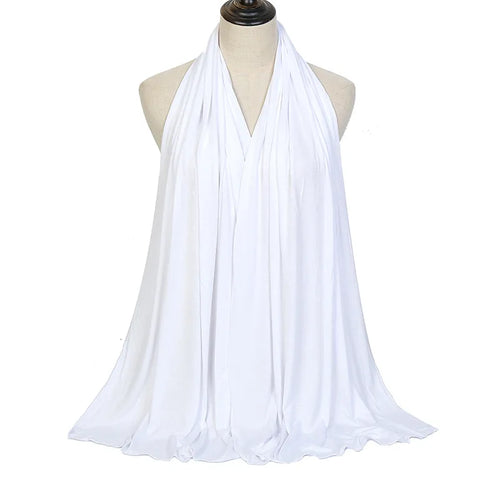 Modal Cotton Jersey Hijab Scarf Long Muslim Shawl Plain Soft Turban