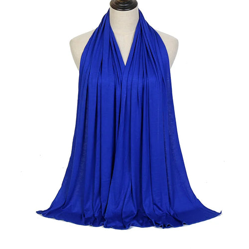 Modal Cotton Jersey Hijab Scarf Long Muslim Shawl Plain Soft Turban