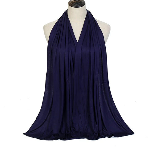 Modal Cotton Jersey Hijab Scarf Long Muslim Shawl Plain Soft Turban