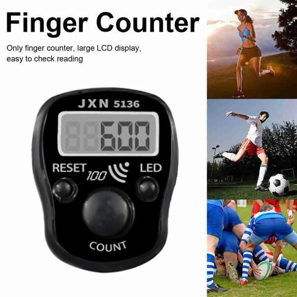 Handheld Electronic Counter Tasbeeh Finger Digital Bead Timer LCD