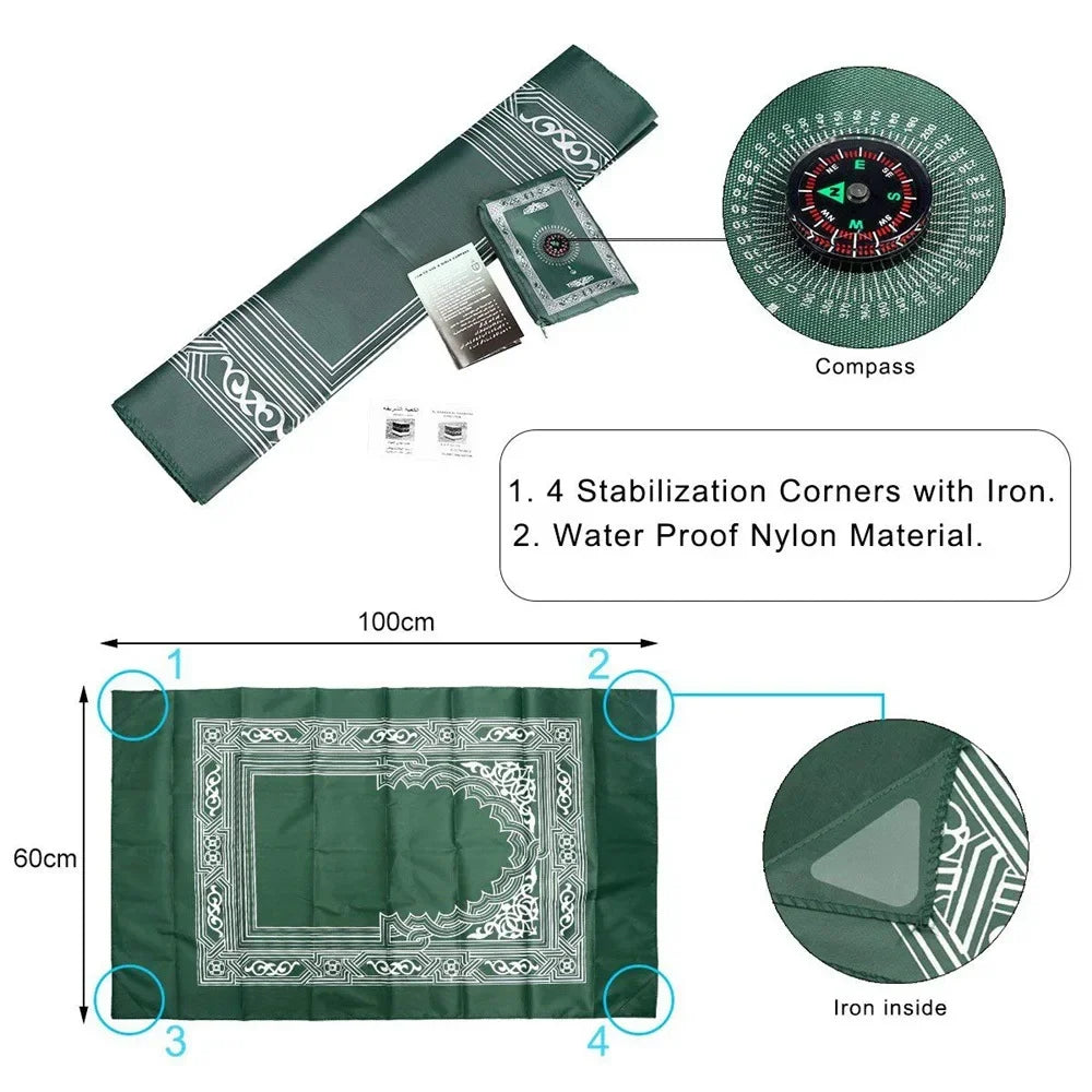 Portable Prayer Pocket Prayer Rug Islamic Gift Muslim Waterproof