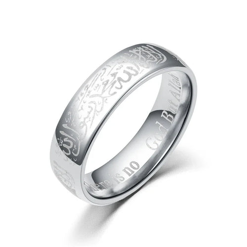 Titanium Steel Rings Quran Messager Muslim Religious Islamic Word