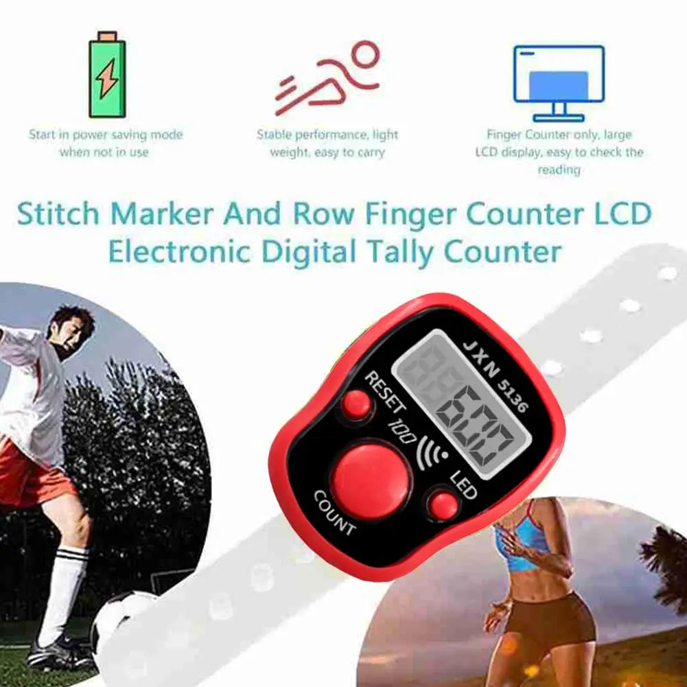 Handheld Electronic Counter Tasbeeh Finger Digital Bead Timer LCD