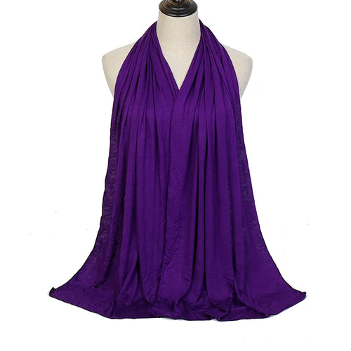 Modal Cotton Jersey Hijab Scarf Long Muslim Shawl Plain Soft Turban