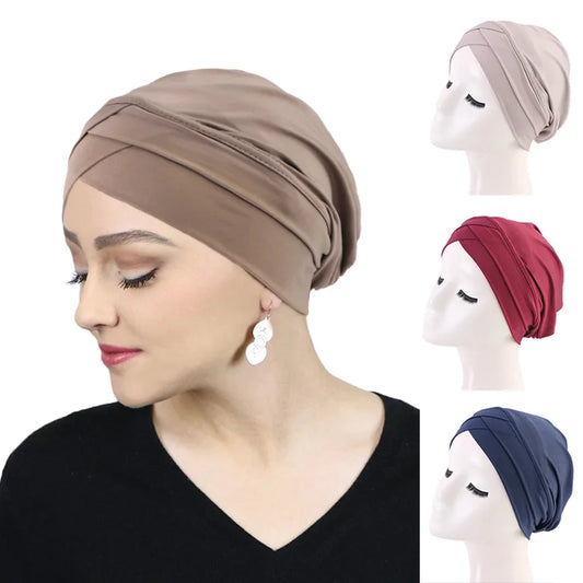 New Women cross muslim hijab inner hat Islamic UnderScarf Arab Wrap