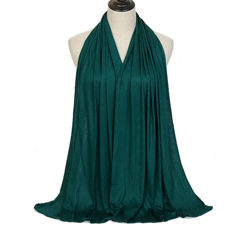 Modal Cotton Jersey Hijab Scarf Long Muslim Shawl Plain Soft Turban