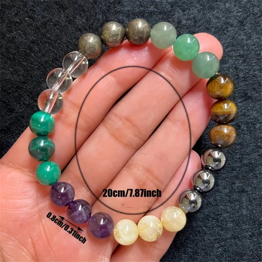Amethyst Green Dongling Stone Beaded Bracelet – Prosperity & Energy