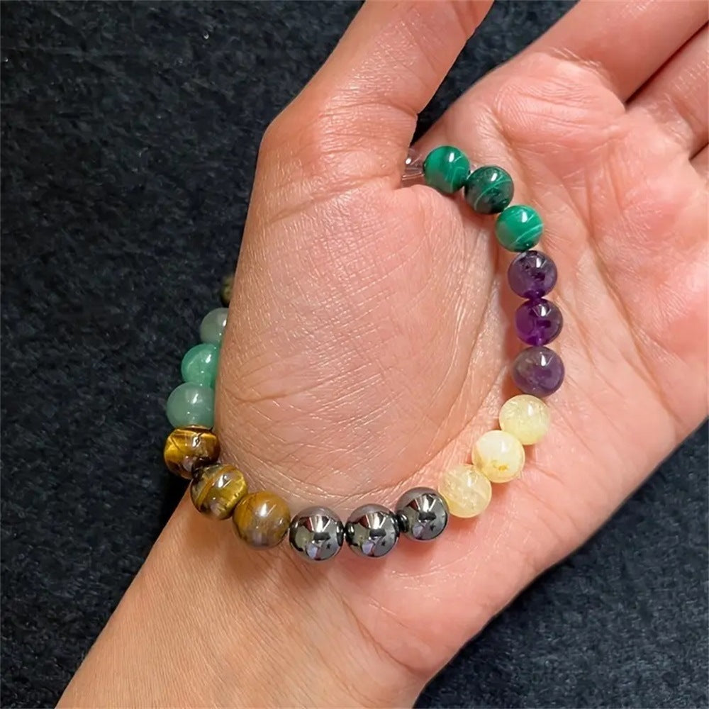 Amethyst Green Dongling Stone Beaded Bracelet – Prosperity & Energy