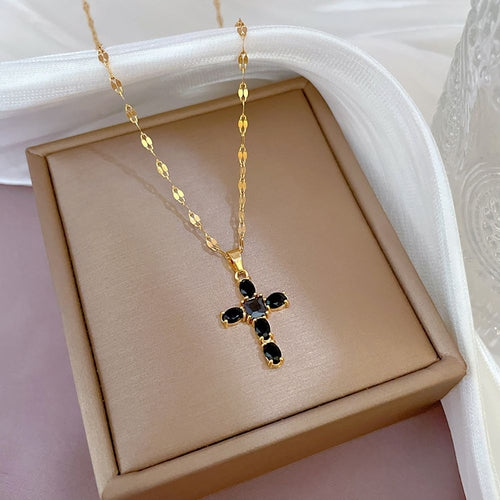 Bring Luck to Your Life with Our Inlaid Rhinestone Lucky Prayer Cross