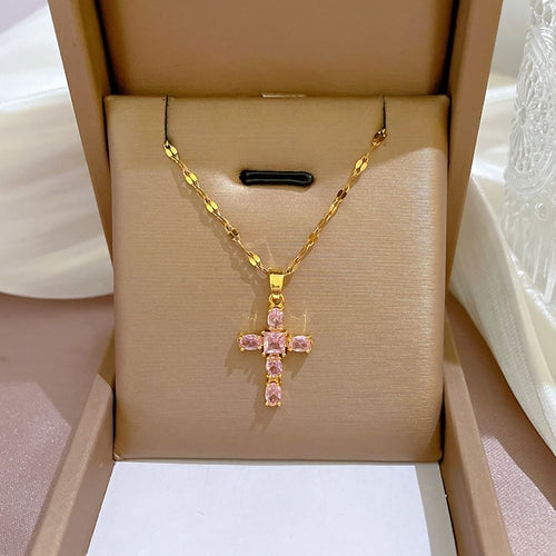 Bring Luck to Your Life with Our Inlaid Rhinestone Lucky Prayer Cross