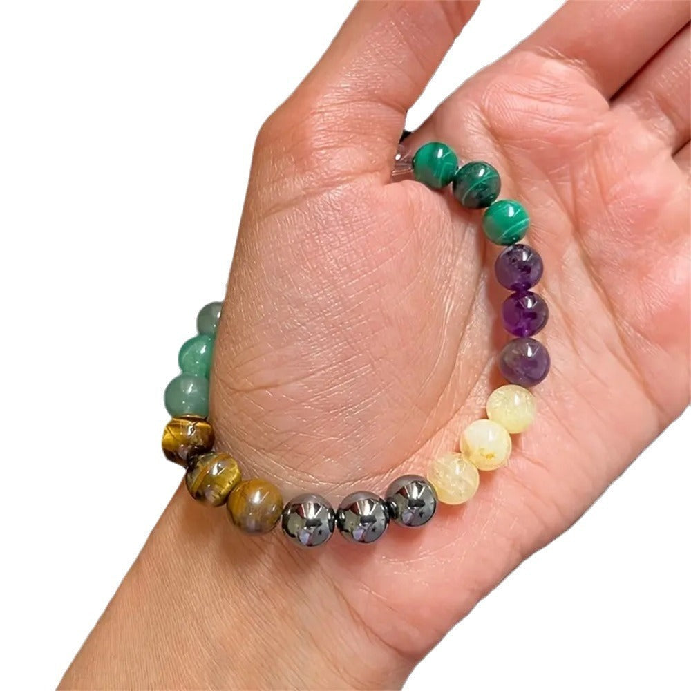 Amethyst Green Dongling Stone Beaded Bracelet – Prosperity & Energy